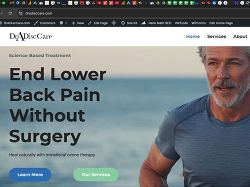 Dr. A Disc Care feature image of website